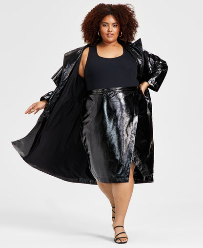 Jupe en similicuir grande taille tendance de Nina Parker