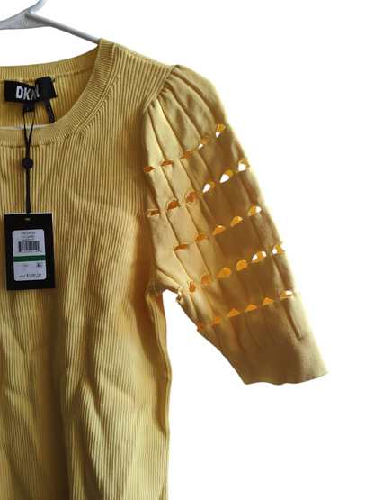 DKNY Goldfinch - Pull côtelé à manches à carreaux pour femme