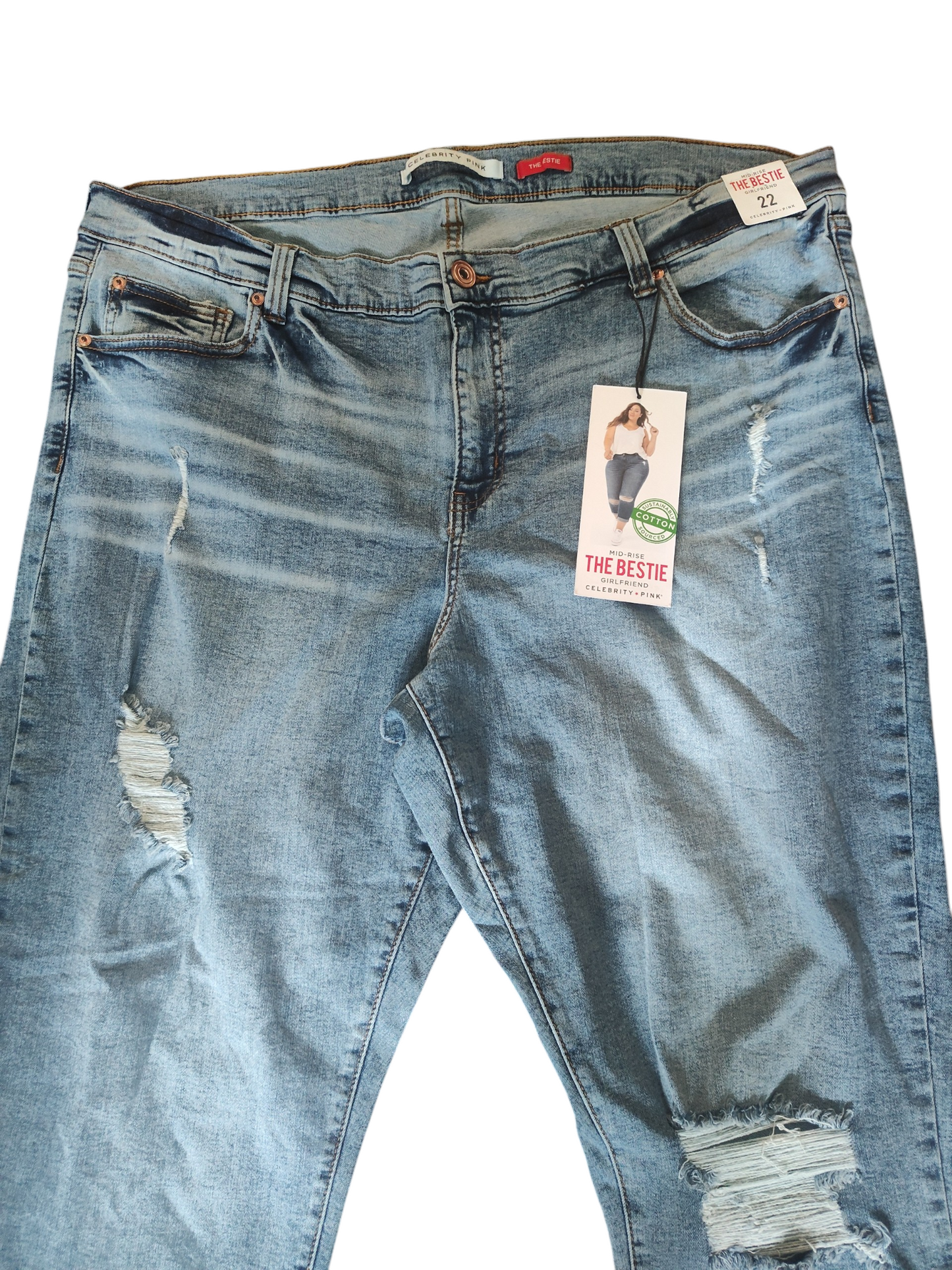Celebrity Pink Trendy Plus Size Girlfriend Cuffed Denim Pants- Handsome Devil
