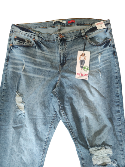 Celebrity Pink Trendy Plus Size Girlfriend Cuffed Denim Pants- Handsome Devil