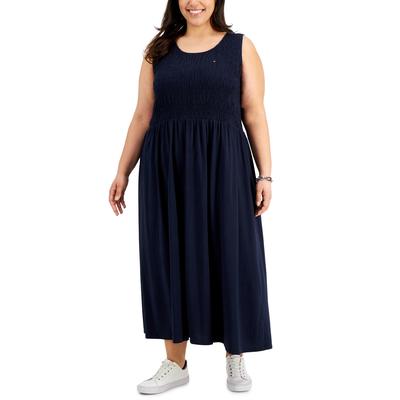 Robe longue froncée grande taille Tommy Hilfiger