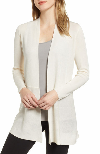 Anne Klein Open-Front Longline Cardigan Anne White