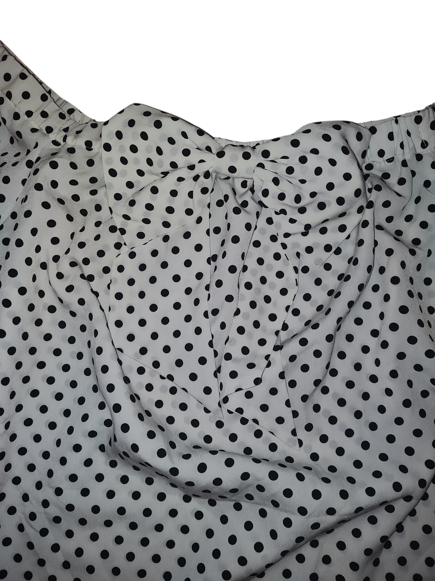 Chemisier à pois et épaules dénudées avec nœud pour femme de Riley Rae, blanc