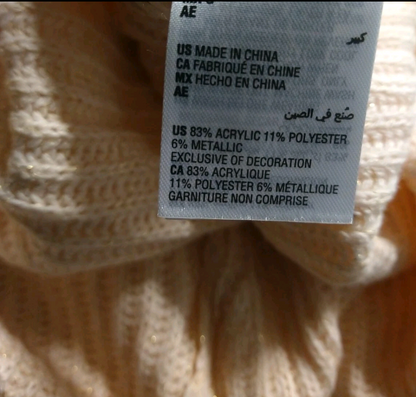 Epic Threads Big Girls Soft Pink Sweater with gold lurex.