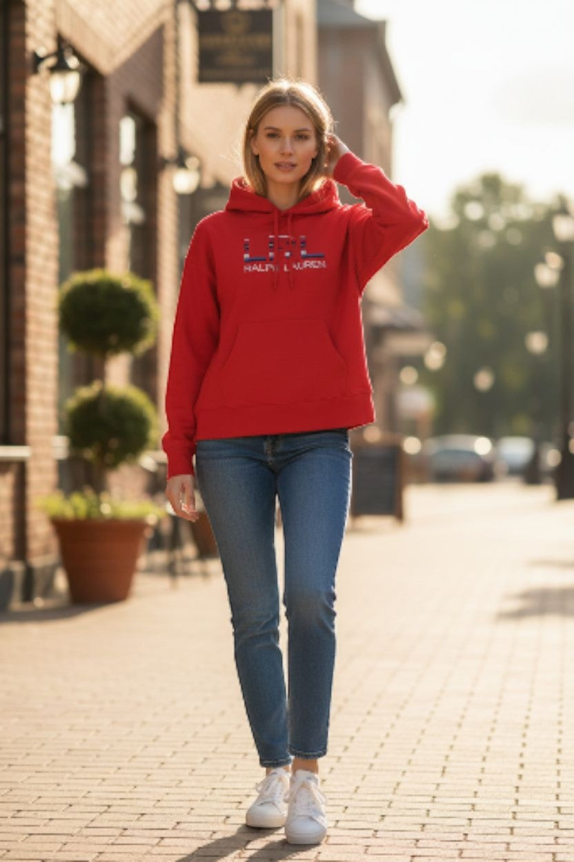 Lauren Ralph Lauren  Logo Women's French Terry Hoodie front red