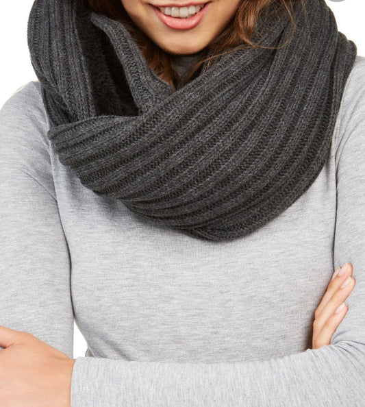 DKNY Women's Fleece lined  Ribbed Infinity Winter Scarf- DK4908