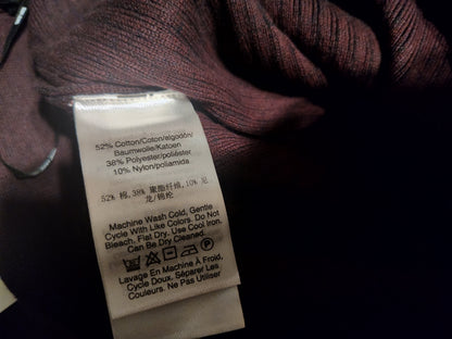 DKNY Jeans Womens Ribbed Pull-On Close Knit Pencil Burgundy/Black Small.