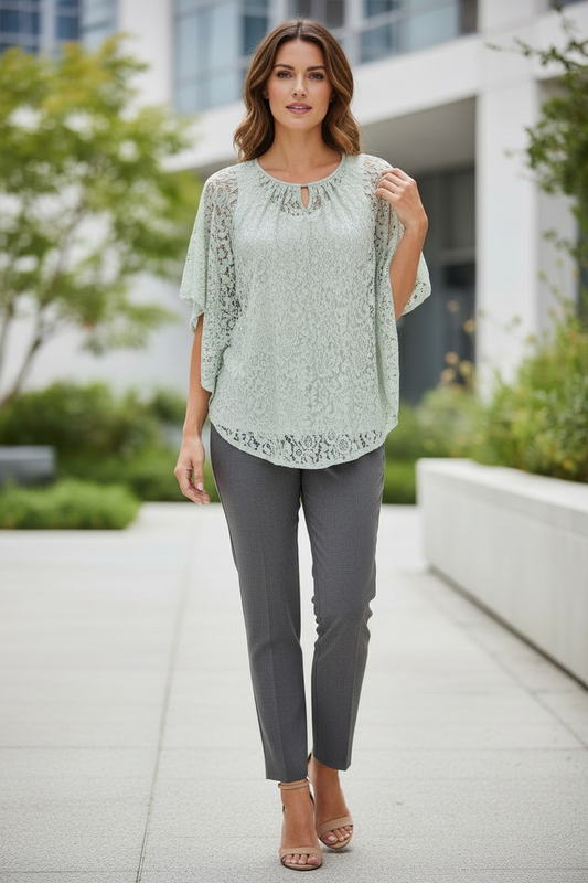 NY Collection NY Collection Petite Dentelle Ponc Frosty