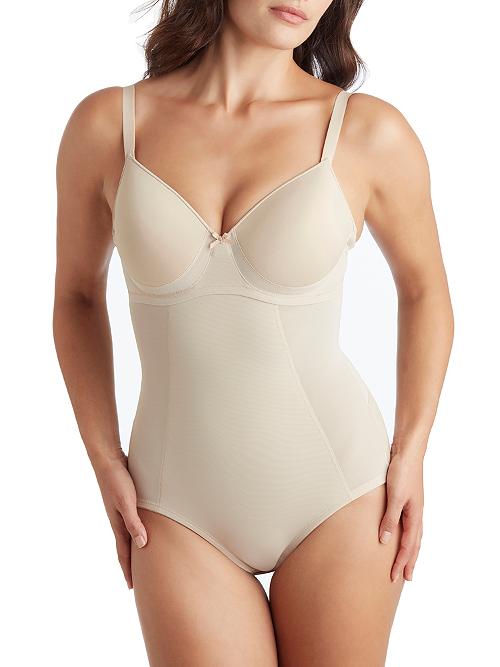 TC Fine Intimates Womens Wonderful U Low Back Firm Control Bodysuit Style-4491 -Nude