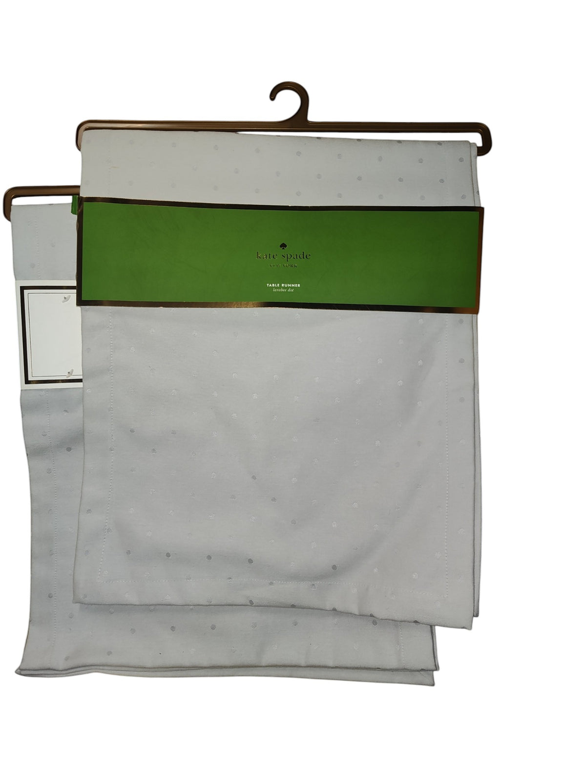 Kate Spade New York Larabee Dot Table Runner-Platinum-72 X 15 Inches
