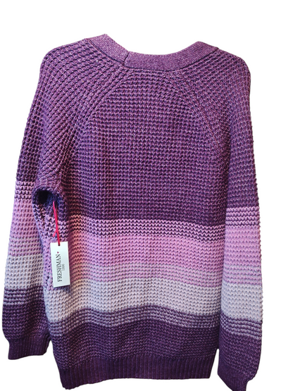 Freshman Juniors Ombre Striped Waffle- Berry Stripe Combo Medium