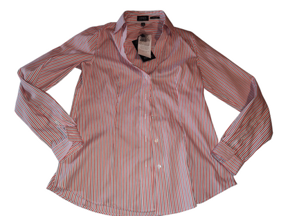 Jones New York Women's Easy Care Button Up long sleeve Shirt Coral Blush