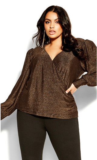 Haut lumineux grande taille CITY CHIC Bronze