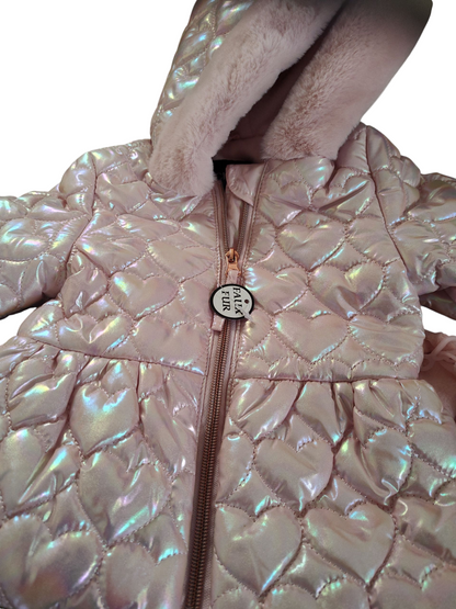 Rothschild Baby Girls Puffer Jacket Iridescent Pink Quilt Set w/ Mittens