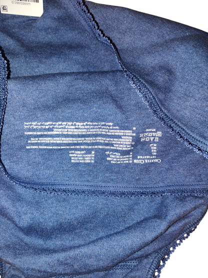 Charter Club Womens Pretty Cotton Bikini Blue 100%Cotton