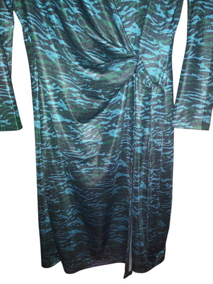 Anne Klein Nomad Printed Faux-Wrap Dress - Anne Black Multi