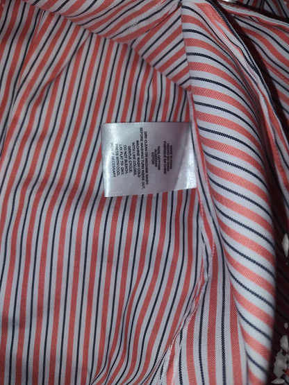 Jones New York Women's Easy Care Button Up long sleeve Shirt Coral Blush