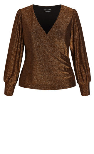 Haut lumineux grande taille CITY CHIC Bronze