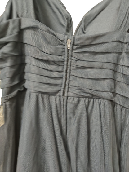 City Studios Plus Size Mesh Formal Evening Sleeveless ball Dress.