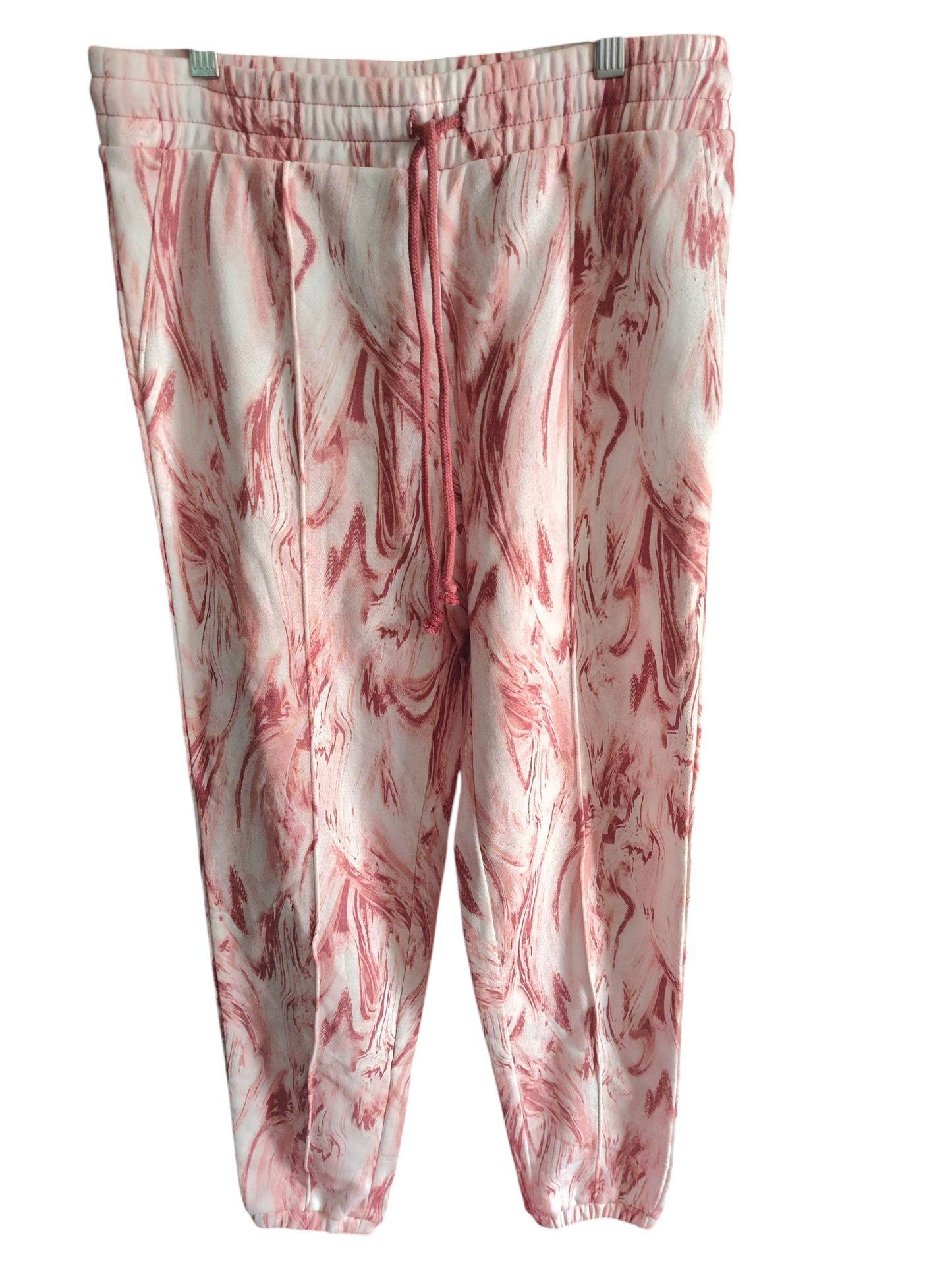 Jenni women's Sleep Jogger pajama lounge Pants Marble Pink -Rose Small