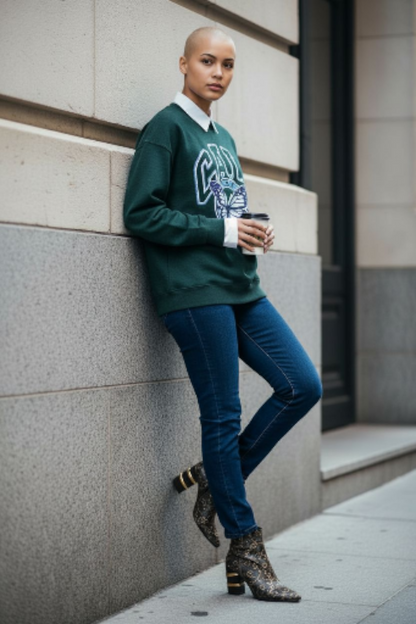 Rebellious One Juniors Butterfly Crewneck Sweatshirt . Cali butterfly print . Heather Botanical Green Large