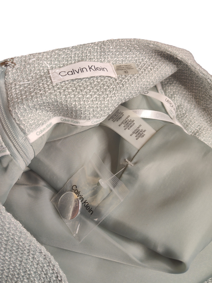Calvin Klein Womens Tweed Pencil Skirt Jadeite Mint Green 10