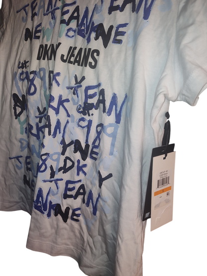 DKNY Jeans Womens Graffiti Logo T-Shirt Small