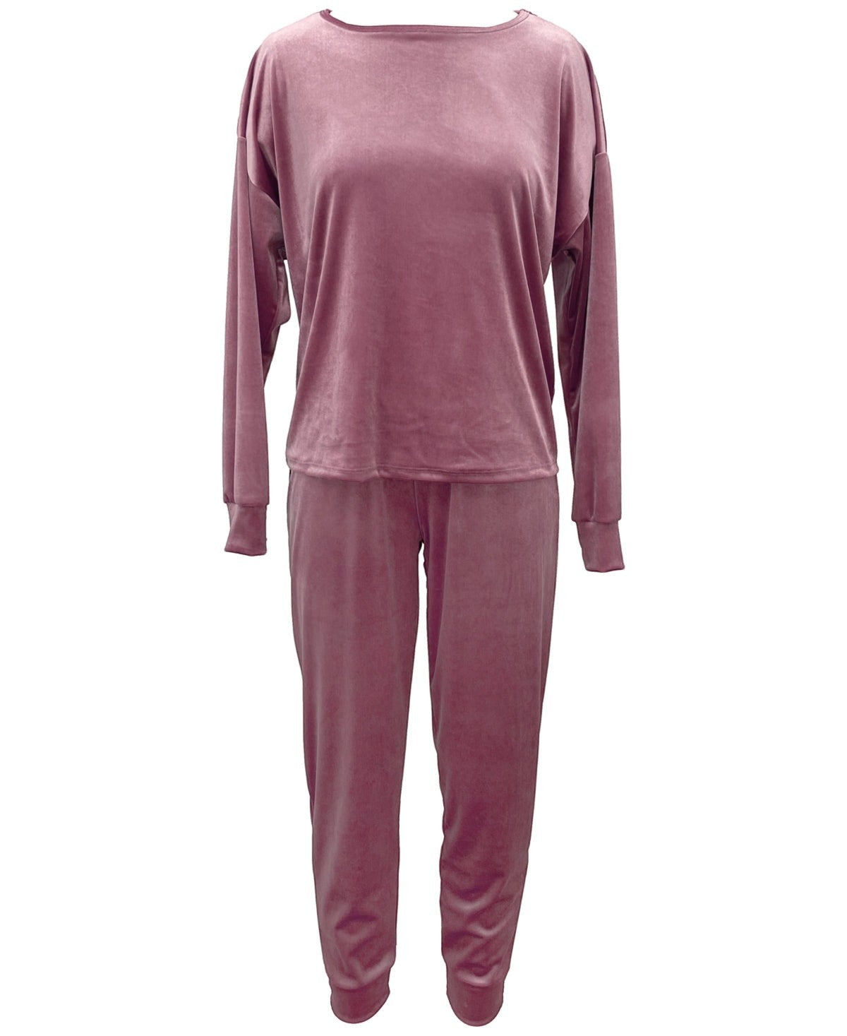 Jenni soft velour set . mauve pink