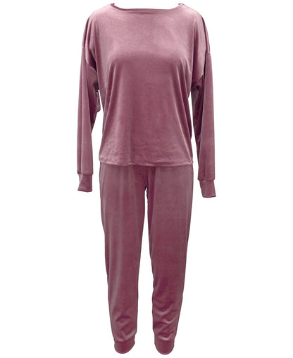 Jenni soft velour set . mauve pink