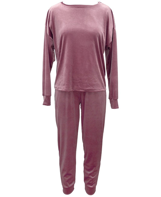 Jenni soft velour set . mauve pink