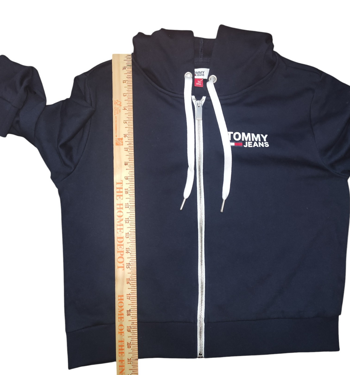 NWT Tommy Jeans Logo Zip Hoodie Women's Size M Navy Blue Cropped - Retail $69