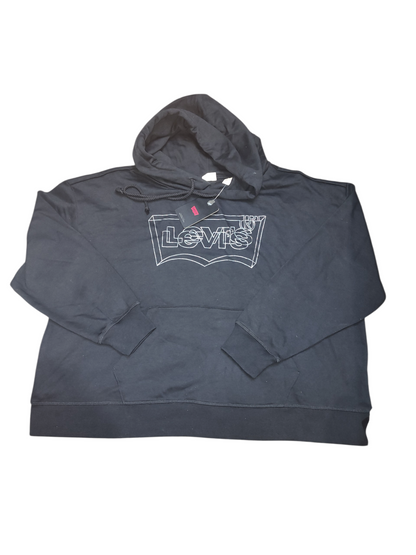 Levi's Plus Size Hoodie Black 3D Glitter Batwing Logo Sweatshirt