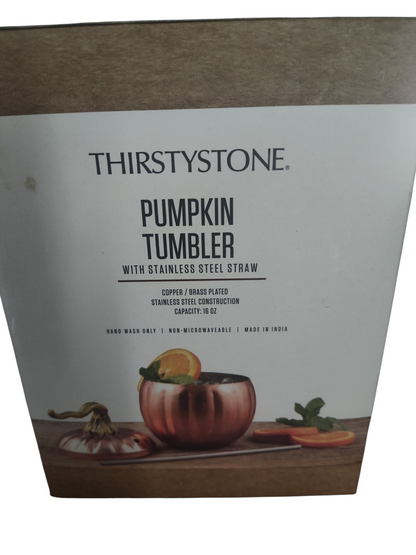 Thirstystone Covered Pumpkin Tumbler W Stainless Steel Straw