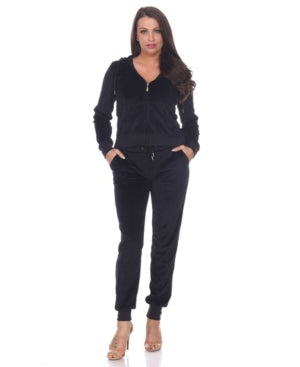 White Mark 2 Piece Fit Velour lounge Set XL