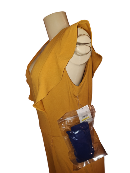 Chemise à volants en crêpe de plongée Kasper à col en V