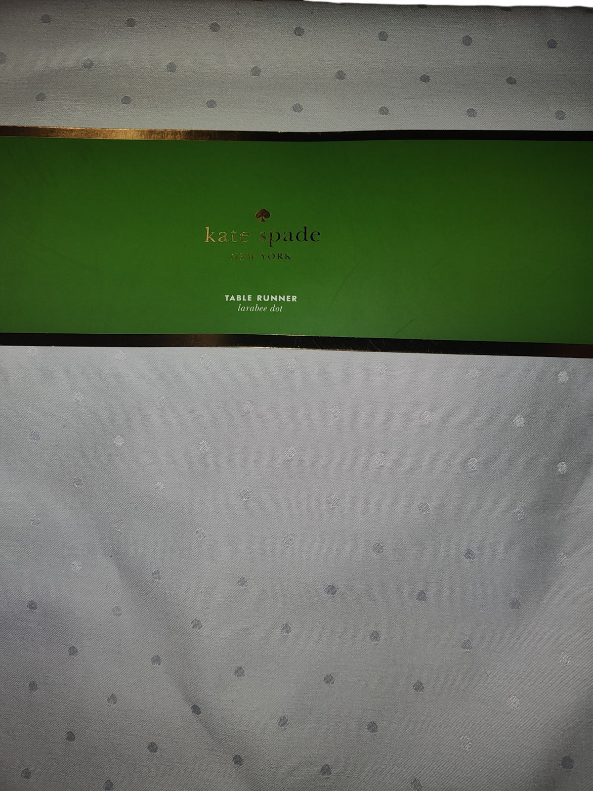 Kate Spade New York Larabee Dot Table Runner-Platinum-72 X 15 Inches