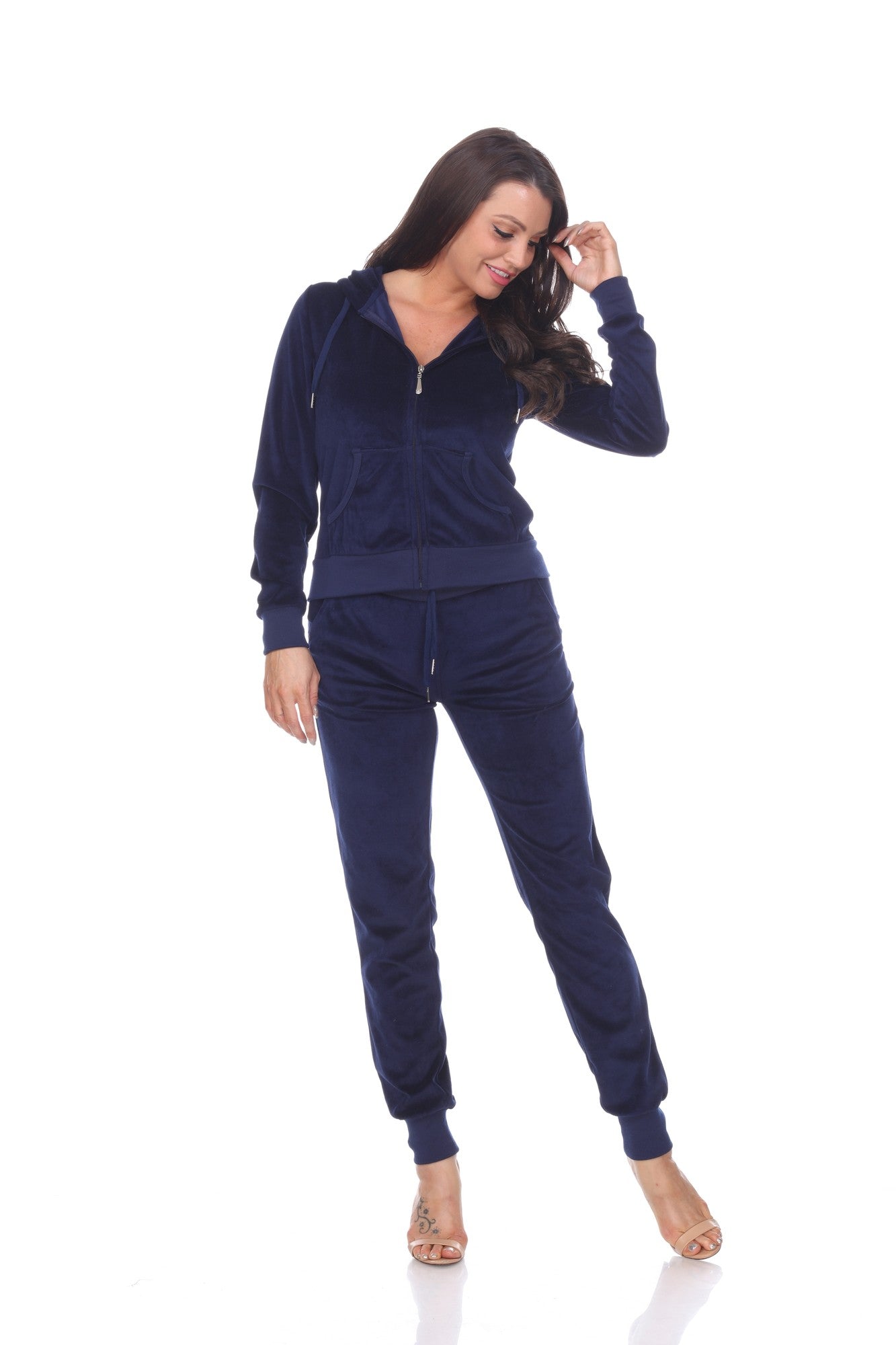 White Mark 2 Piece Fit Velour lounge Set XL