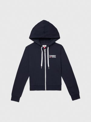 Sweat à capuche zippé avec logo Tommy Jeans