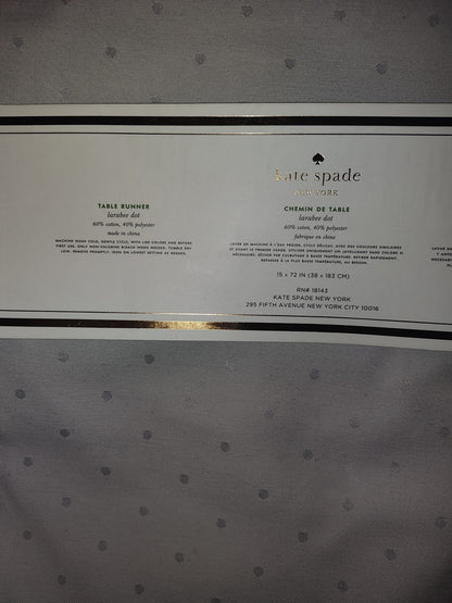 Kate Spade New York Larabee Dot Table Runner-Platinum-72 X 15 Inches