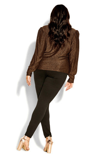 Haut lumineux grande taille CITY CHIC Bronze