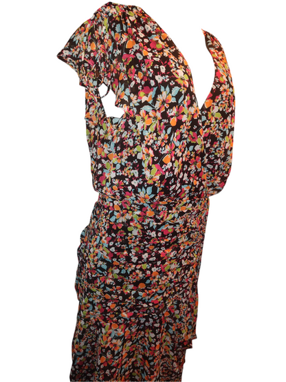 Robe à volants à imprimé floral pour femme Tahari ASL