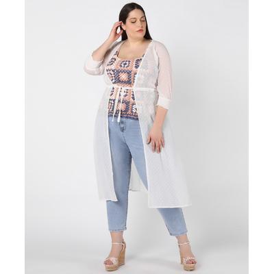 Black Tape Plus Size Clip Dot Duster Top 0X