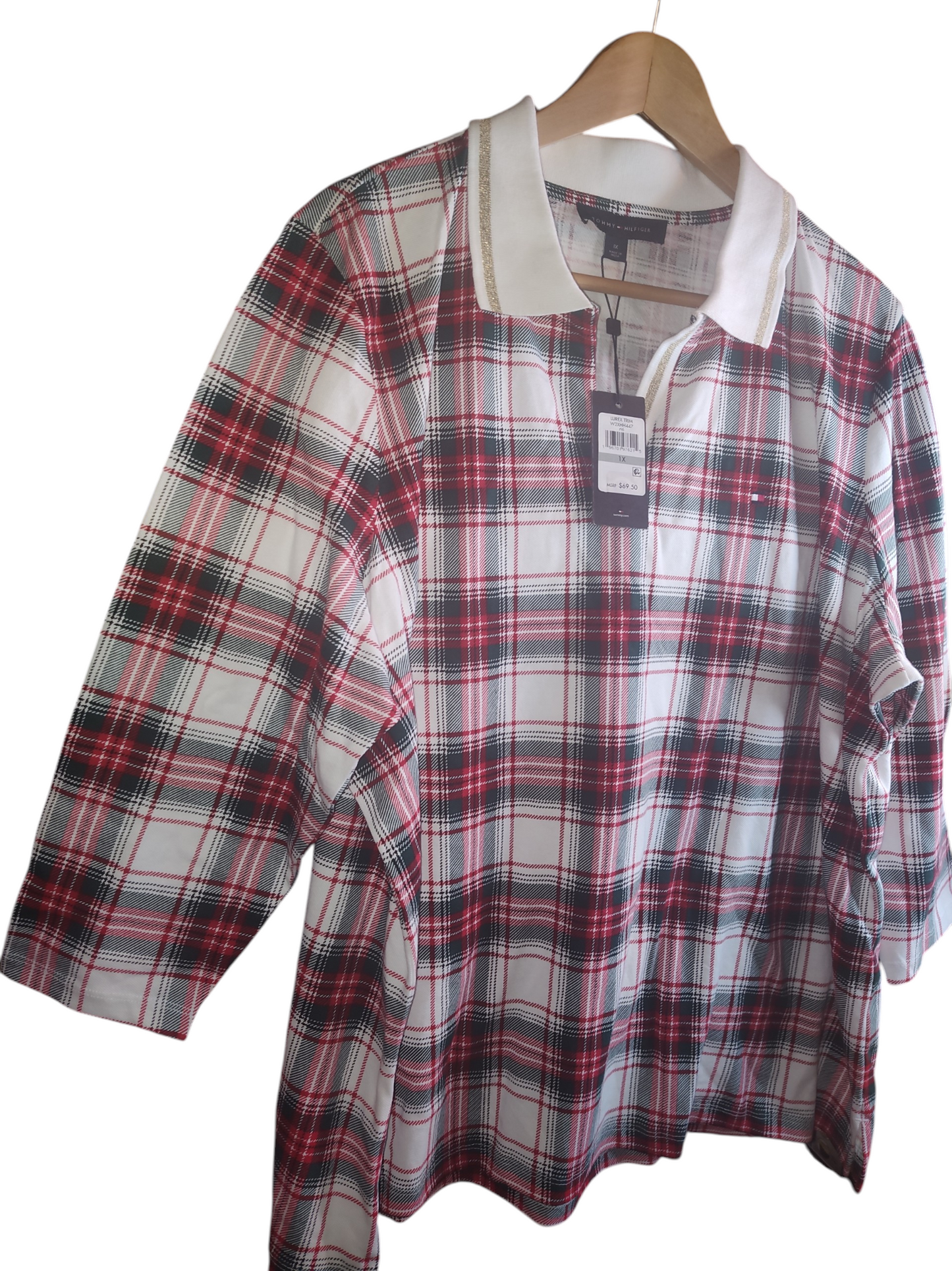 Tommy Hilfiger Plus Size Johnny-Collar Plaid Polo Shirt