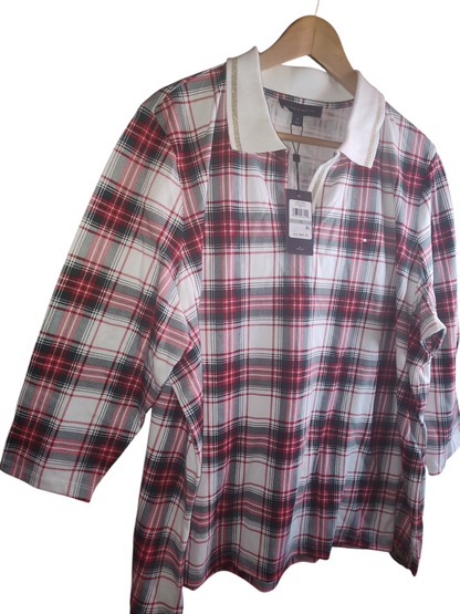 Tommy Hilfiger Plus Size Johnny-Collar Plaid Polo Shirt