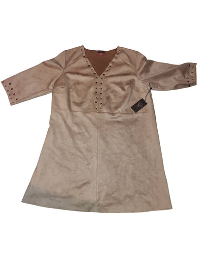 Robe droite cloutée en faux daim grande taille Vince Camuto 