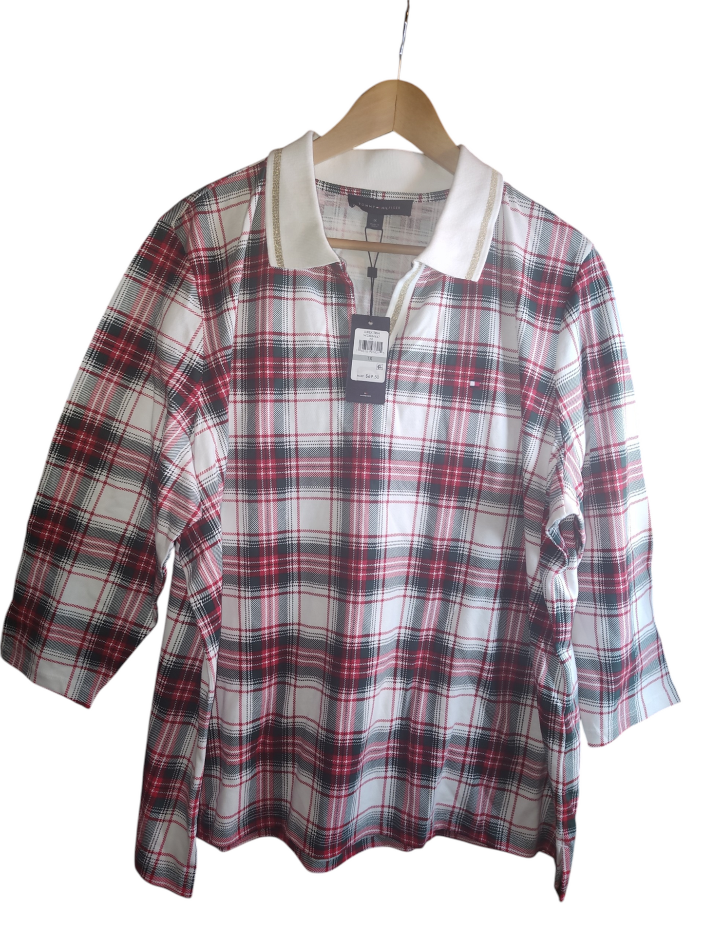 Tommy Hilfiger Plus Size Johnny-Collar Plaid Polo Shirt