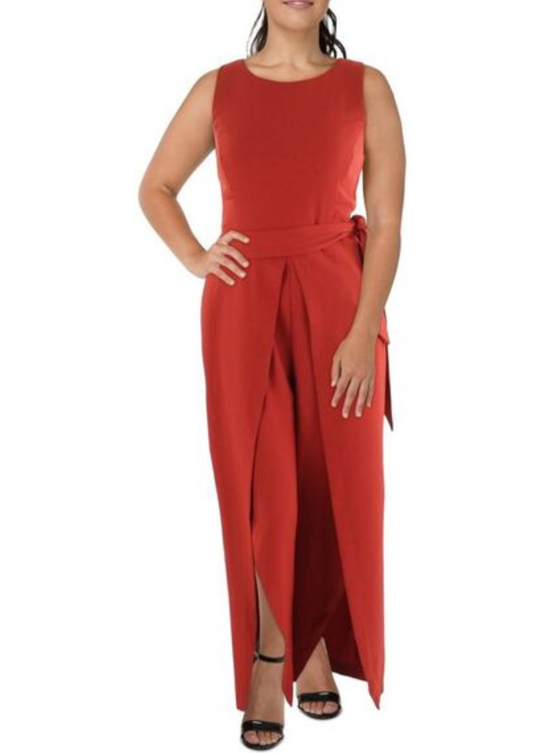I.N.C. International Concepts Flyaway-Leg Crepe Jumpsuit  Slit