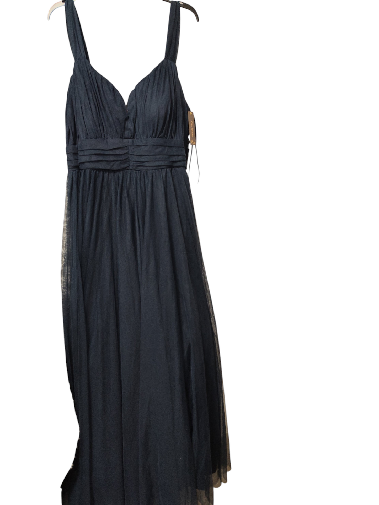 City Studios Plus Size Mesh Formal Evening Sleeveless ball Dress.