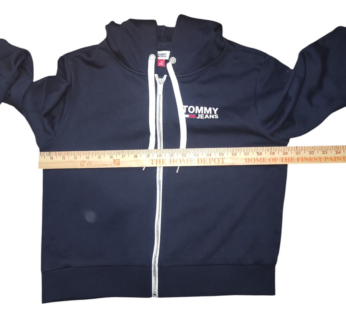 NWT Tommy Jeans Logo Zip Hoodie Women's Size M Navy Blue Cropped - Retail $69