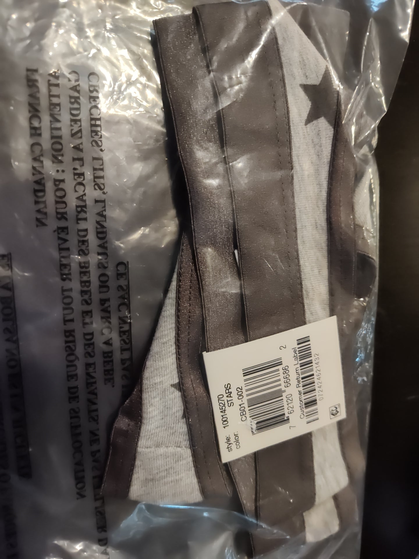 Jenni Cotton Print Satin Trim Thong Stars Medium